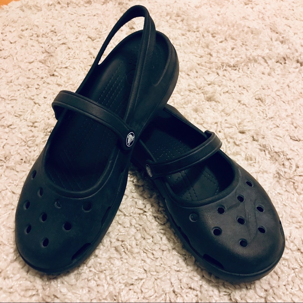 Black Mary Jane-Style Crocs